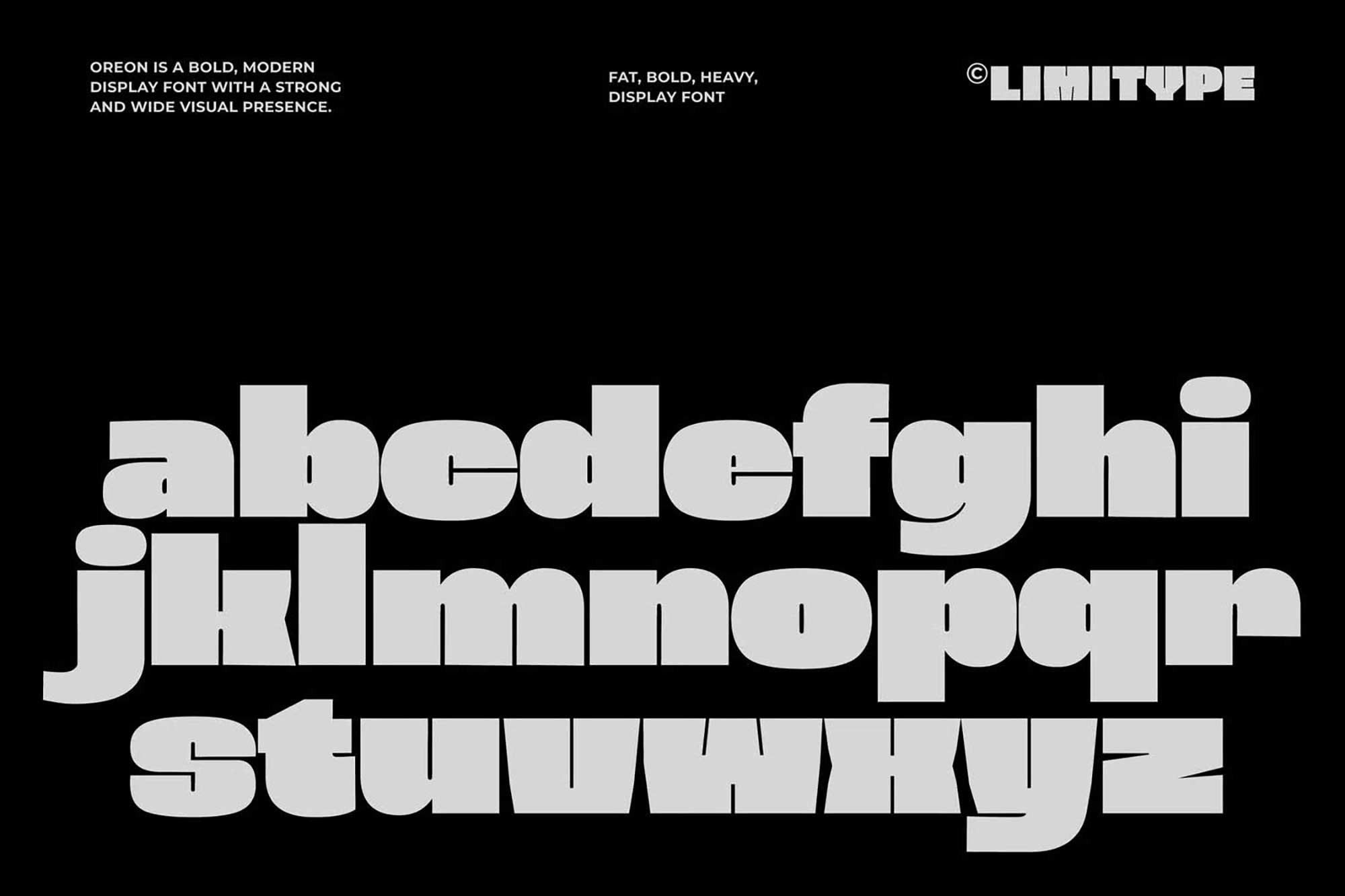 Oreon lowercase alphabet